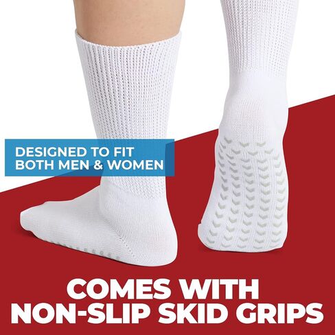 Hospital Socks for Men with Grips, Non Slip Socks for Men & Women, Diabetic Socks for Men, Extra Wide Socks for Swollen Feet in Saudi Arabia