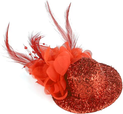Mini Feather Fascinator Glitter Hat Clip Tea Party Cosplay Costume Decoration in Saudi Arabia
