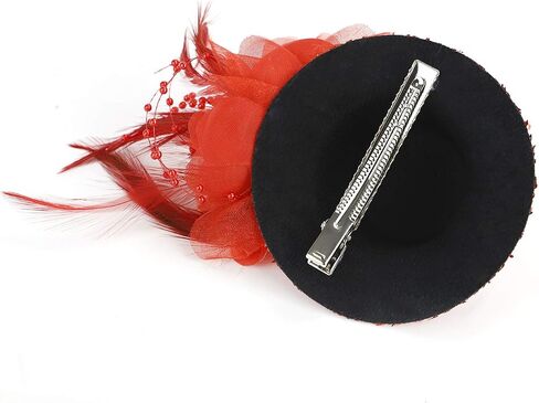 Mini Feather Fascinator Glitter Hat Clip Tea Party Cosplay Costume Decoration in Saudi Arabia