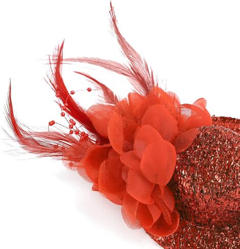 Mini Feather Fascinator Glitter Hat Clip Tea Party Cosplay Costume Decoration in Saudi Arabia