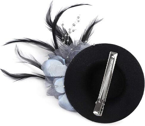Mini Feather Fascinator Glitter Hat Clip Tea Party Cosplay Costume Decoration in Saudi Arabia