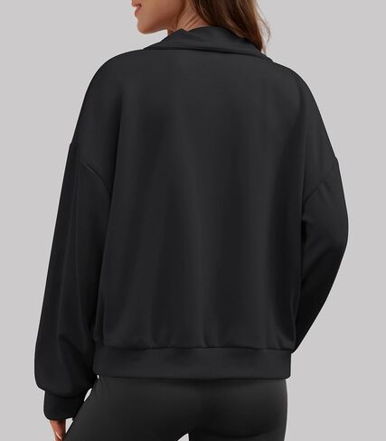 Womens Quarter Zip Pullover Casual Half Zip Sweatshirt Long Sleeve Shirts with Pockets Fall Outfits for Women 2024 in Saudi Arabia