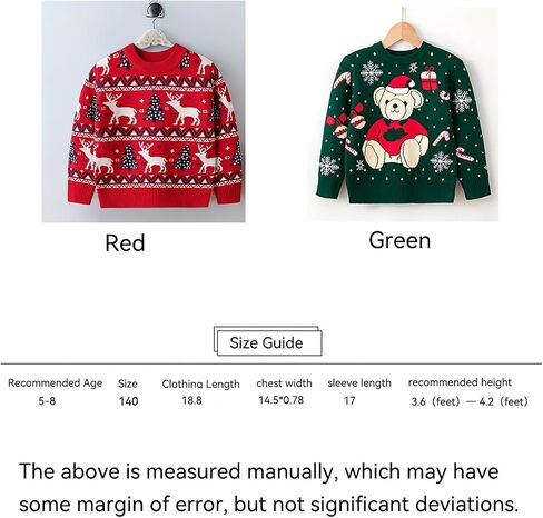 Merry Christmas Kids Sweater, Snowflake Print Long Sleeve Top, Green Knitwear with Bear in Saudi Arabia
