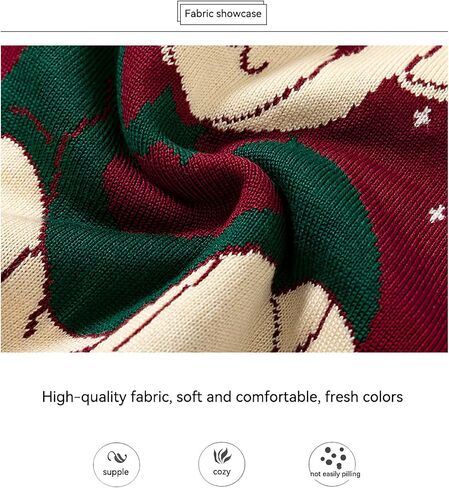 Merry Christmas Kids Sweater, Snowflake Print Long Sleeve Top, Green Knitwear with Bear in Saudi Arabia