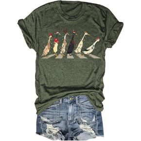 Beopjesk Womens Summer Giraffe Printed T-Shirt Funny Cute Animal Graphic Tees Tops