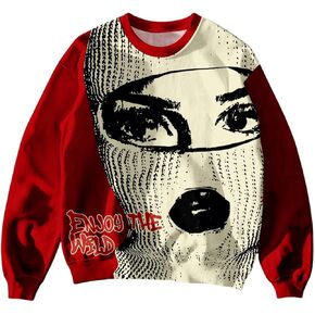 SOLY HUX Sweatshirts for Men Graphic Letter Print Crew Neck Long Sleeve Streetwear Pullover Top