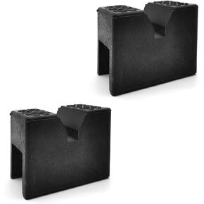 2 PCS Car Jack Stand Pad, 2.45" x 1.96" x 1.73" Non-Slip Texture Design Rubber Slotted Frame Rail Clip Weld Protective Pad, Portable Quick Repair Accessory, Suitable for Most Cars (Black)