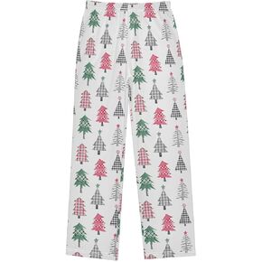 Black White Snowflakes Snow Boy's Pajama Pants Kids Boys Long Sleep PJ Pant Pajama Bottoms Elastic Waist Lounge Pants with 2 Pockets L