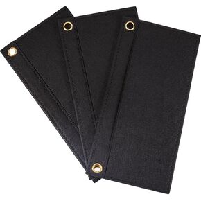 CREATCABIN 3Pcs Black Purse Felt Insert Organizer Wool Tote Bag Organizer with Eyelet Bag Classic Inner Pocket Storage Multipurpose Handbag for Pochette Envelope Bag Travel Cosmetic Bag 9.8x4.92Inch
