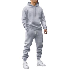 SOLY HUX Men's 2 Piece Tracksuit Outfits Long Sleeve Drawstring Hoodies Sweatshirt and Sweatpants Fall Clothes Set