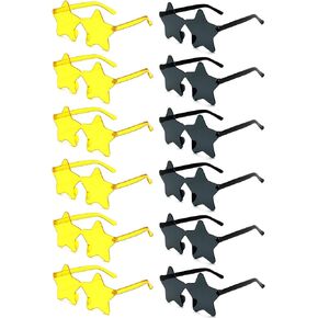 12/26 Pairs Rimless Star Shaped Sunglasses Transparent Glasses Bulk Fun Sunglasses for Pool Decorations Party Favors