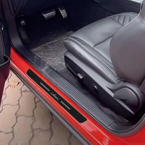 Door Sill Guards Protector for Charger Stainless Steel Door Entry Guards fit for Dodge Charger, 2pcs/Set (Black)