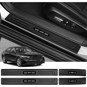 4PCS Door Sill Protector for Honda Accord 2025 2024 2023 2022 2021 2020 2019 2018 Accessories Matte Black ABS Material Front and Rear Door Car Pedal Kick Protection