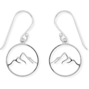Boma Jewelry Sterling Silver Circle Mountain Peak Earrings