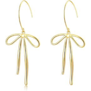 Bow Earrings for Women Gold Ribbon Earrings Gold Plated Stainless Steel Bow Earrings Trendy Gold Bow Jewelry Gift