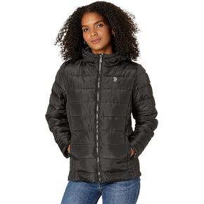 U.S. Polo Assn. Mixed Channel Puffer Cozy Faux Fur