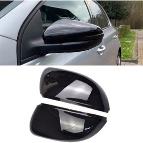 Hacreyatu Rearview Mirror Cover Left Right Side Mirror Covers Caps Compatible with VW Golf 6 GTI MK6 2009-2014 Door Wing Mirrors case tools Trim Holder(Carbon Fiber)