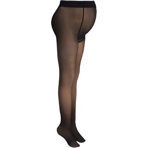 Bonuci Maternity Pantyhose Pregnancy Tight Women Translucent Black Stretchy Opaque High Waist No Velvet Legging over The Belly