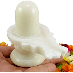 craftslook Small Shivling Black Stone Shiva Lingam Idols for Home Decor & Pooja Handmade Hindu God Shiva Lingam Statue for Puja, Stone Carving, Portable Size for Travel (3.3" inch Shivling)
