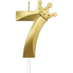 3.15 Inch Gold First Birthday Candles for One Year Old Birthday Cake Toppers Wedding Anniversary 1 Candy Bday Decorations (Gold, No. 1)