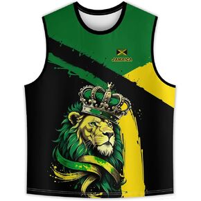 Men's Jamaica Lion Tank Top Jamaican Flag Graphic Printed Vest Shirt Quick Dry Sleeveless Sports Gym Fitness Tank Top