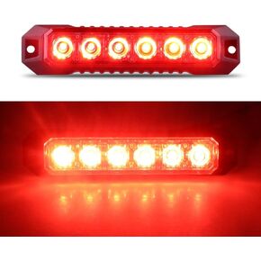 6 LED Grille Emergency Flashing Strobe Lights Warning for 12-24V Cars Trucks Vehicle SUV Van Caution Hazard Construction with 17 Different Flashing has Sync Funtions