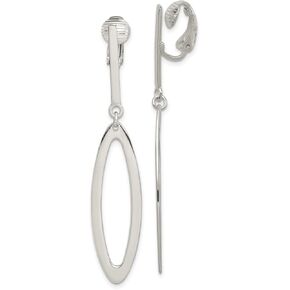 أقراط متدلية بمشبك بيضاوي غير مثقوبة من الفضة الاسترليني Lex & Lu in Kuwait