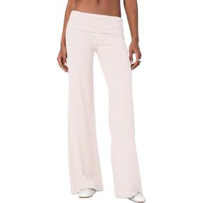 KMBANGI Women Skinny Pants Fold Over Bootcut Stretchy Yoga Flare Leggings Long Y2k Joggers Sweatpants Lounge Streetwear