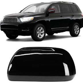 Moonlinks Compatible with Toyota Highlander 2009 2010 2011 2012 2013 2014 Left Side Mirror Cover Replacement, Glossy Black Left Driver Side Door Rearview Mirror Cover Trim Side Mirror Cap Cover in Kuwait