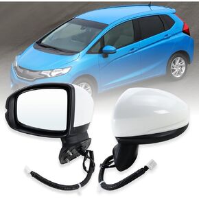Right Passenger Side Mirror compatible with 2015 2016 2017 2018 2019 Honda fit with Manual Folding power glass Non-Heated can be DIY Paintable Replace 76208-T5R-A01
