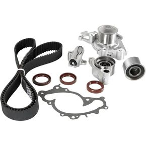 Timing Belt Kit Water Pump 3.0L 3.3L Fit for Camry 2001-2006 for Highlander 01-07 ES300 02-06, 3.3L for Sienna 04-06 Solara 04-08 RX330 04-06 with Tensioner Upper Bearing