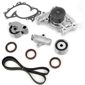 Timing Belt Kit with Water Pump Compatible with Toyota Camry Highlander Sienna Solara 2001-2010, Fits 3.0L 1MZFE & 3.3L 3MZFE V6 Engines, Replaces TKT-026