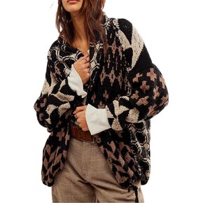 Womens Y2k Button Down Shawl Collar Oversized Coats Knit Long Sleeve Open Front Cardigan Oversized Sweaters