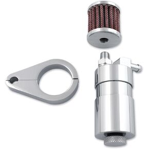 V-Twin Manufacturing Chrome Engine Breather Oil Collector 40-0595