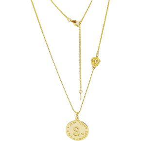 S925 Sterling Silver 26-Letter Round Brand Sweater Chain Female American Vintage ins Fashion Hip-hop Necklace 42cm+5cm18K Gold Plated