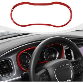 Dashboard Panel Trim, Center Control Dash Board Cover Compatible with Dodge Charger Accessories 2015-2024, Red Carbon Fiber