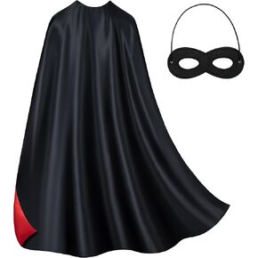 Adult Superhero Cape & Mask Set - Double-Sided Super Hero Capes and Masks for Men Women Dress-Up Parties