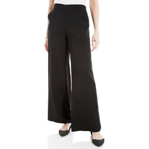Max Studio Women's Elastic Waist Slacks Pull-On Twill Pants, for Office & Work