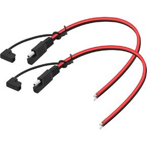 4Pcs SAE Connector Extension Cable 14AWG,1M/3FT SAE Connector 2Pin Quick Disconnect Plug With Dust Cap,for SAE Automotive Extension Cable,RV,Motorcycle Cars Tractor,Solar Panel Panel SAE Plug