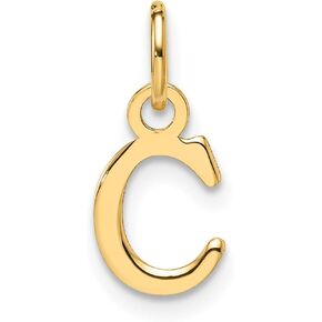 14ky Cutout Letter Initial Charm Pendant (Length 14mm)