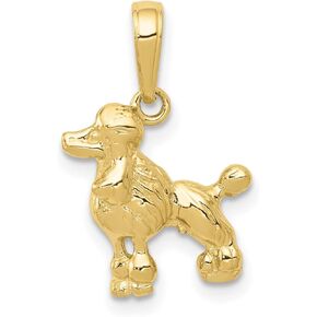 10k Yellow Gold Poodle Dog Pendant 13 mm x 13 mm
