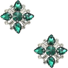 2 Pack Green Diamond Shoe Buckle Fashion Crystal Shoe Clip Accessories Bridal Wedding Shoe Hats Removable Ornaments