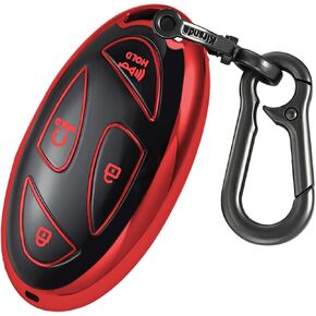 for Hyundai Key Fob Cover with keychian,TPU Protection Key Case Compatible with Ioniq 6 Grandeur GN7 KONA 2023 2024 Smart Remote Key (Red,5 Button)