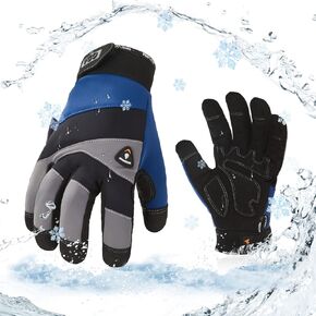 Vgo... -20℃/-4°F COLDPROOF,Winter Work Gloves, Oil Resistant, Water Resistant & Windproof Gloves(Black&Gray,SL7721FW)