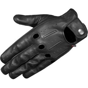Jackets 4 Bikes Mens Transporter Genuine Lambskin Aniline Leather Driving Gloves Ventilated