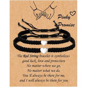 Matching Bracelets for Couples Heart Bracelet Valentines Bracelets Pinky Pomise Long Distance Bracelets His and Her Bracelets Gifts for Friends Couples Family