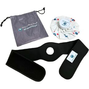 Hot or Cold Therapy, Portable, Refillable, Ice Bag for Injuries, Swelling, Sports Injuries, Toothache, Menstrual Cramps, Securing Adjustable Wrap for Children, Women or Men (Small, 6 inch Bag Set)