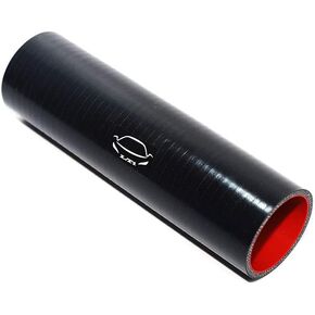 LTI Universal (203mm) 8" Length 4-Ply Reinforced High Performance Straight (38mm) 1.5" ID Coupler Silicone Hose (1.5" BLACK)