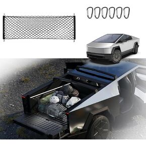 Cybertruck Cargo Net for Tesla Cybertruck 2024 Cargo Net Divider Stretchable, Adjustable Elastic Trunk Storage Net with Hook, Aluminum Alloy Truck Bed Divider Organizer Net