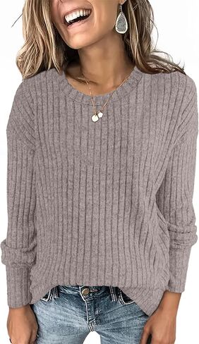 ANRABESS Long Sleeve Shirts for Women Business Casual Crewneck Tunic Tops Lightweight Fall Fashion Sweaters Clothes 2024 in Kuwait